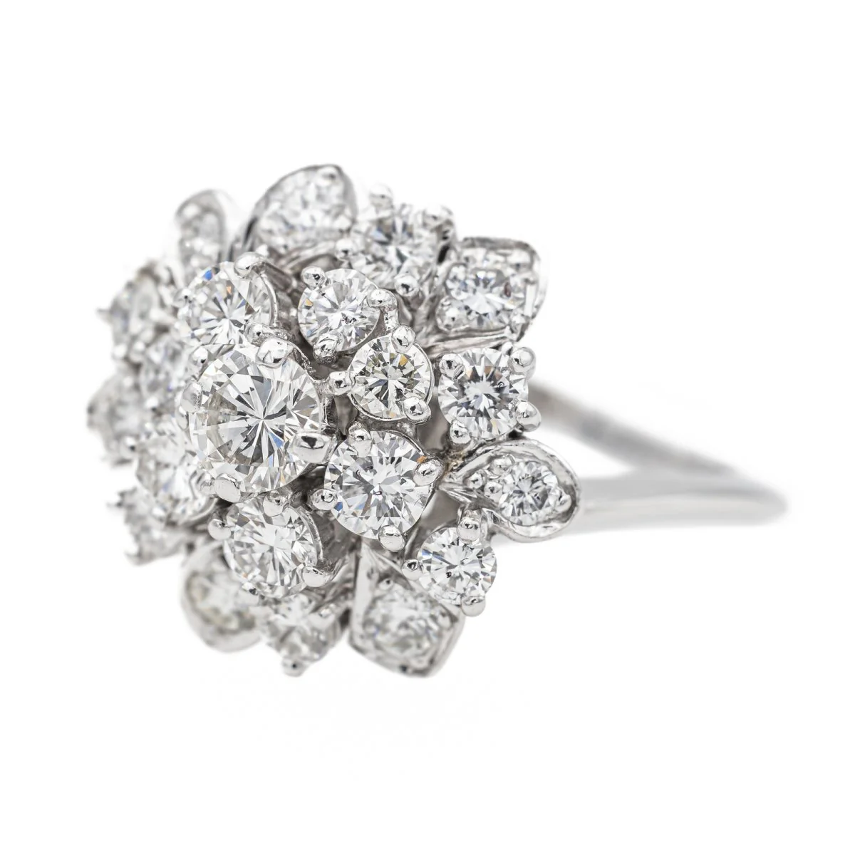 Bague Marguerite en or blanc et diamant - Image 3