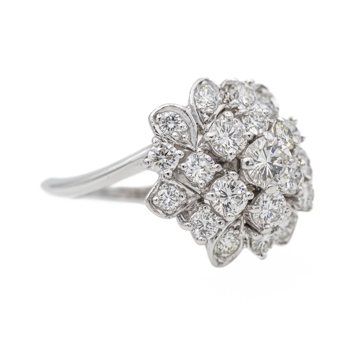 Bague Marguerite en or blanc et diamant - Image 6