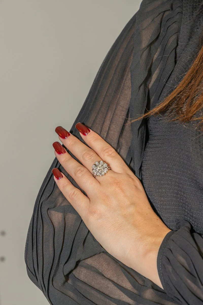 Bague Marguerite Or blanc Diamant - Image 2