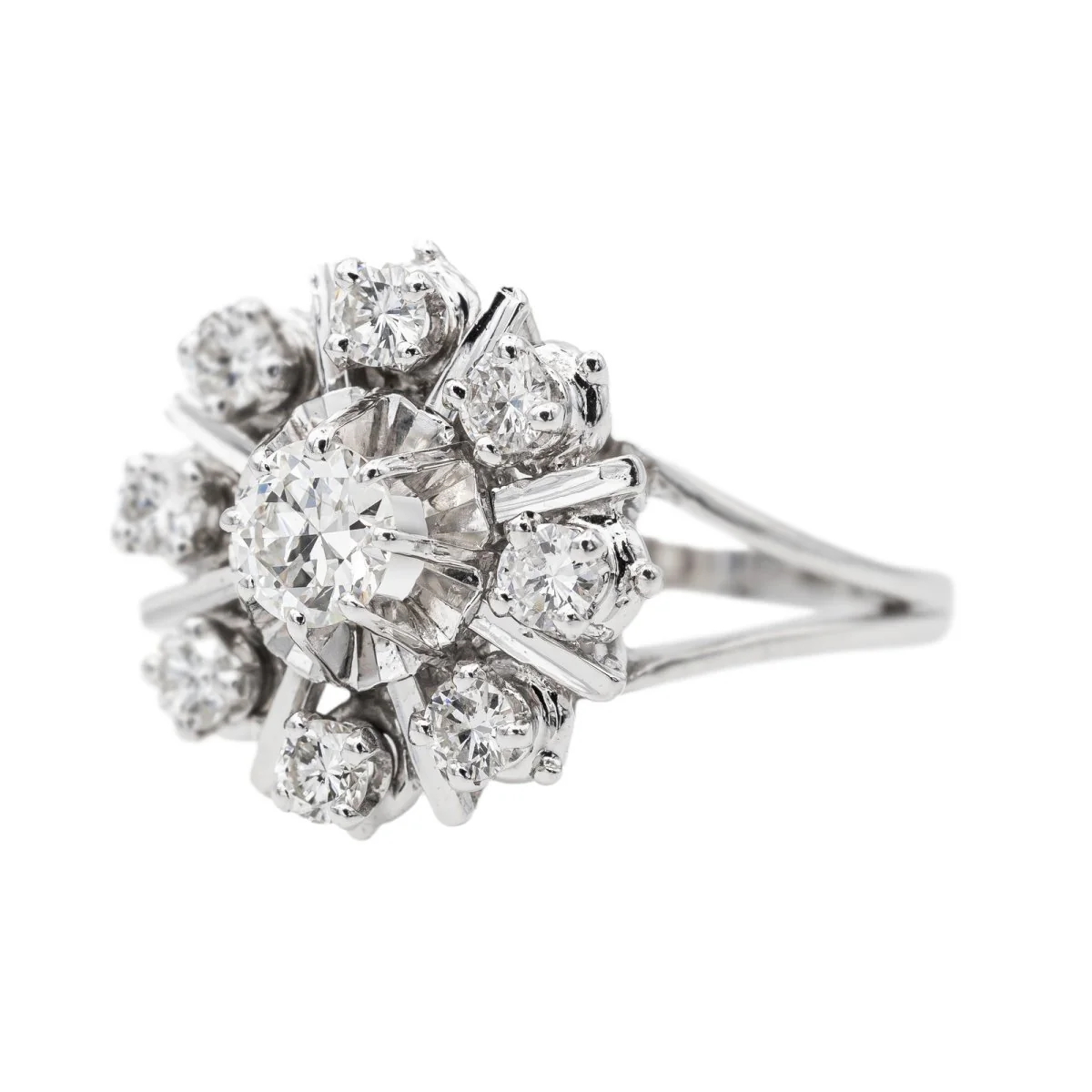 Bague Marguerite Or blanc Diamant - Image 3