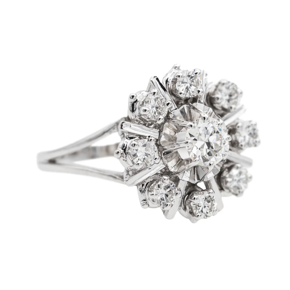 Bague Marguerite Or blanc Diamant - Image 5