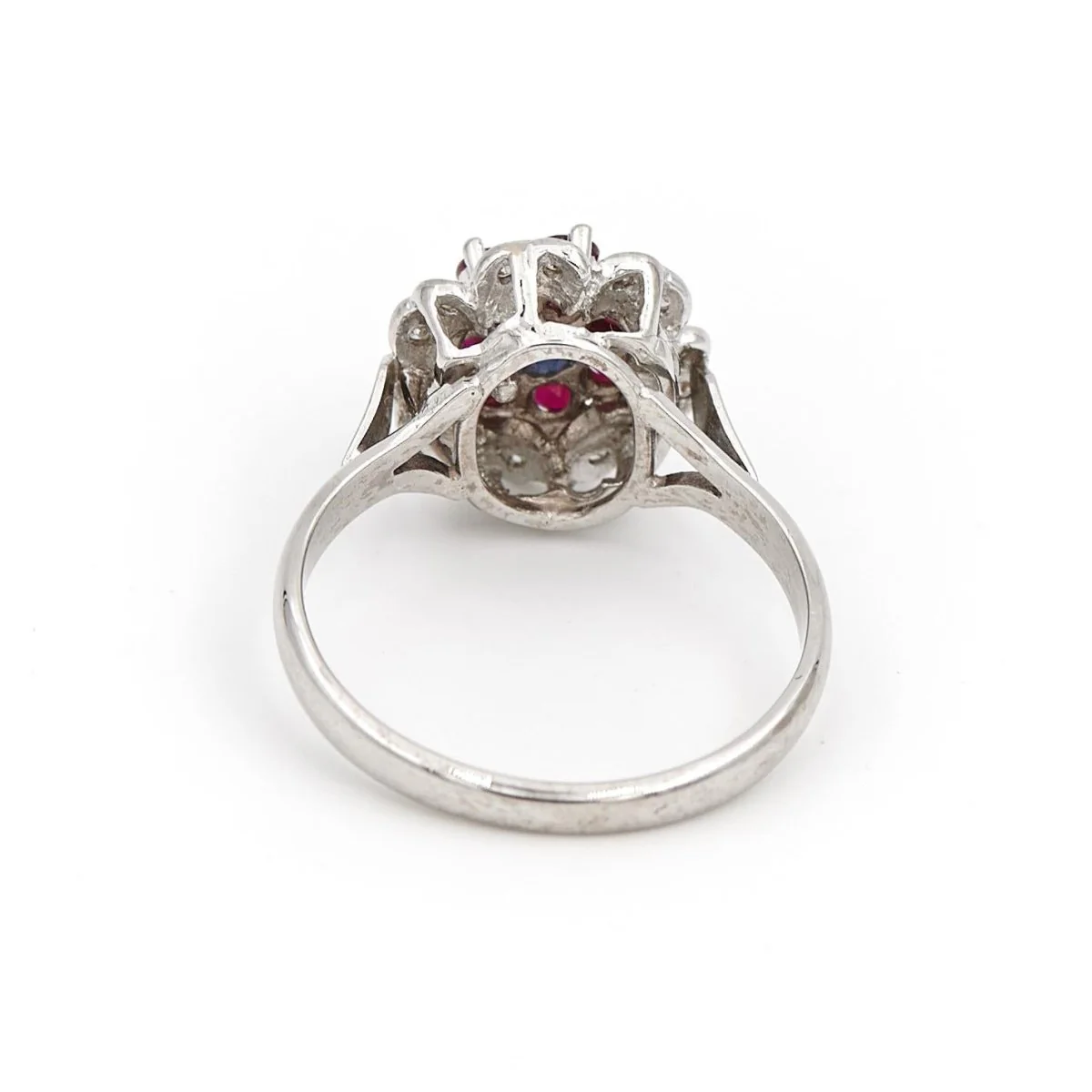 Bague Marguerite Or blanc Saphir - Image 6