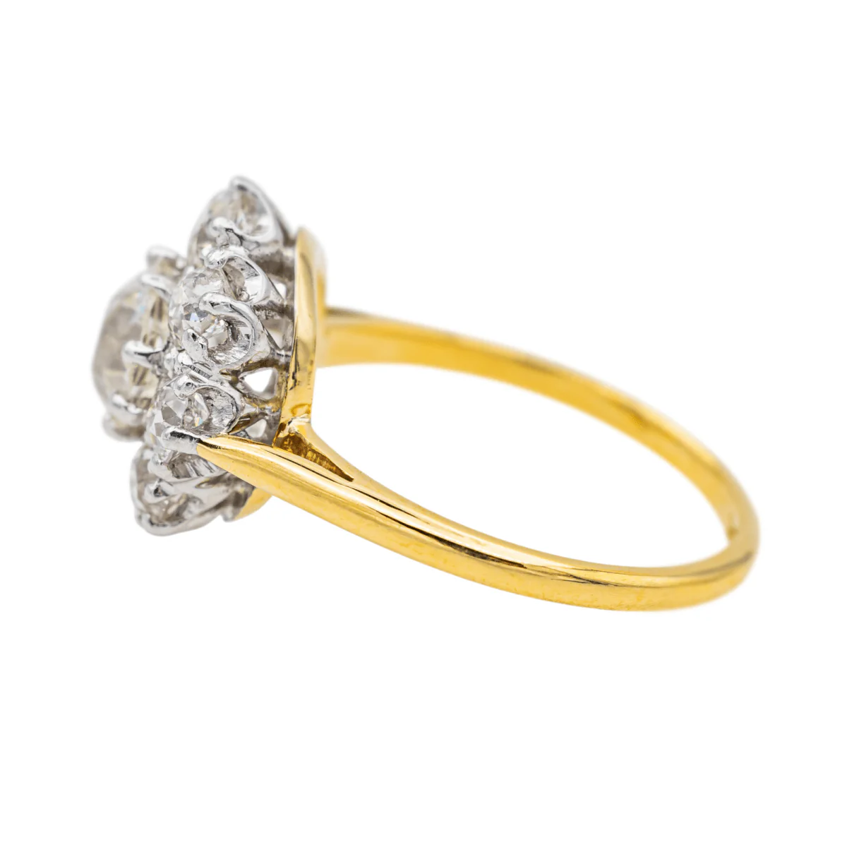 Bague Marguerite en or jaune, platine et diamants - Image 4