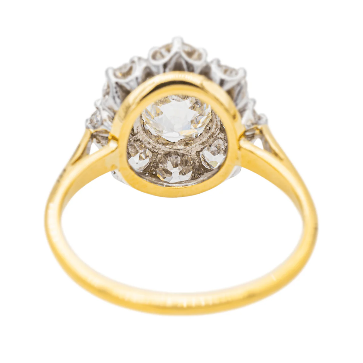 Bague Marguerite en or jaune, platine et diamants - Image 5