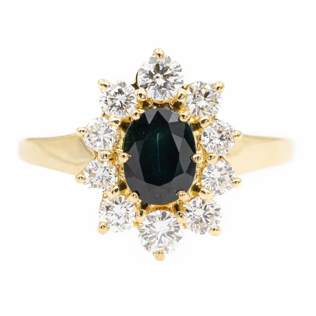 Bague Marguerite en or jaune et saphir