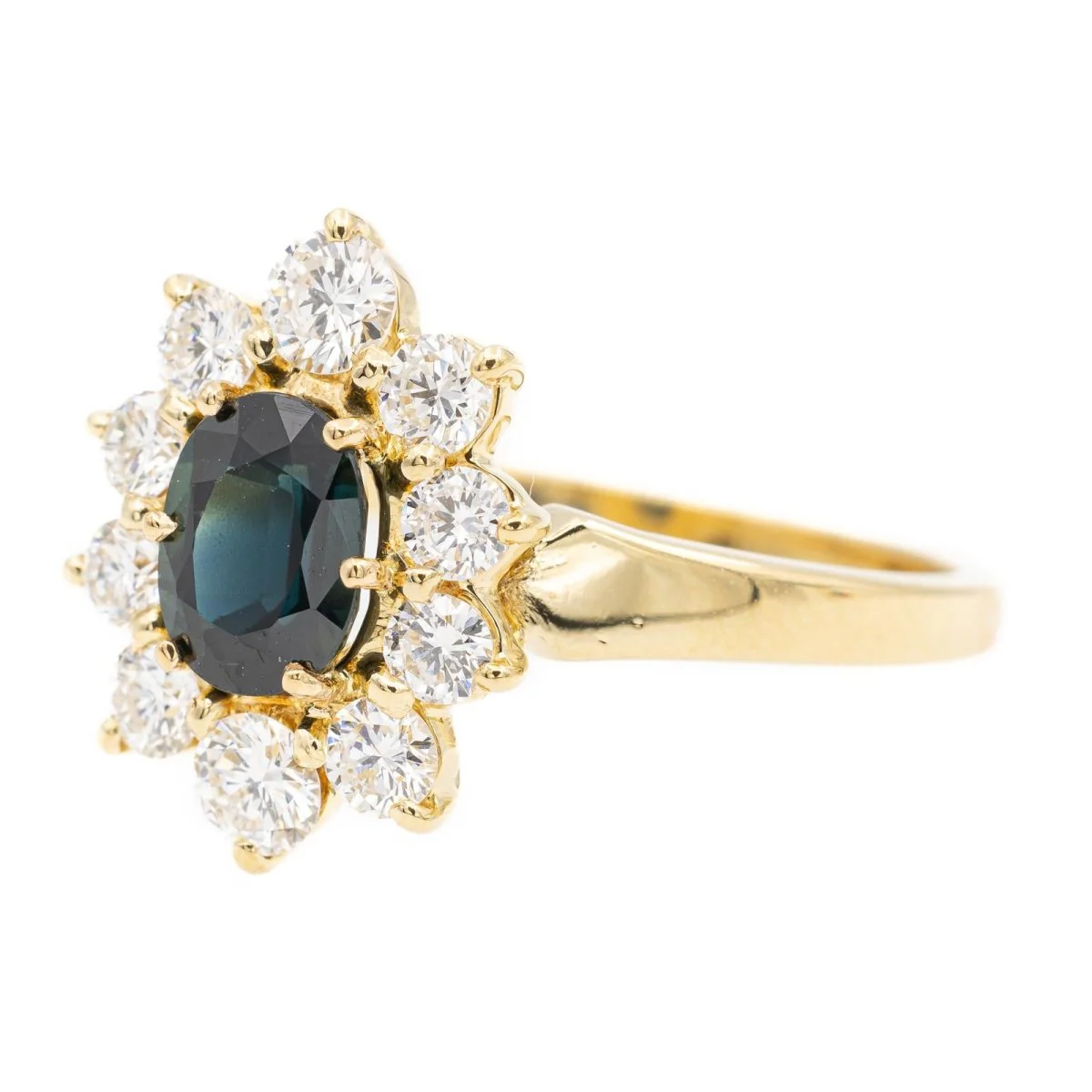 Bague Marguerite en or jaune et saphir - Image 3