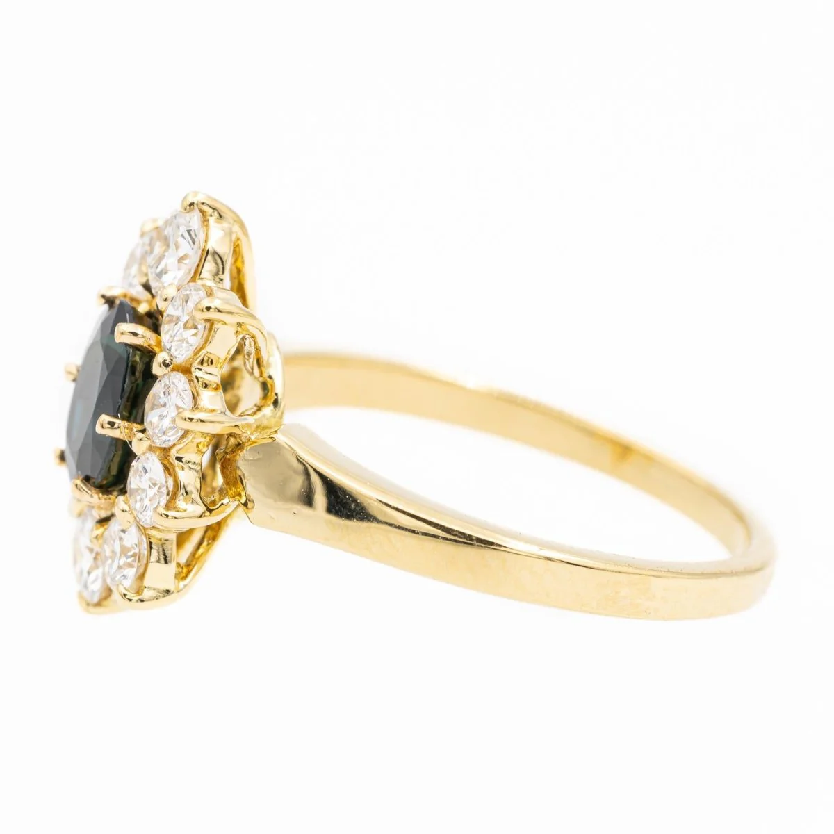 Bague Marguerite en or jaune et saphir - Image 4