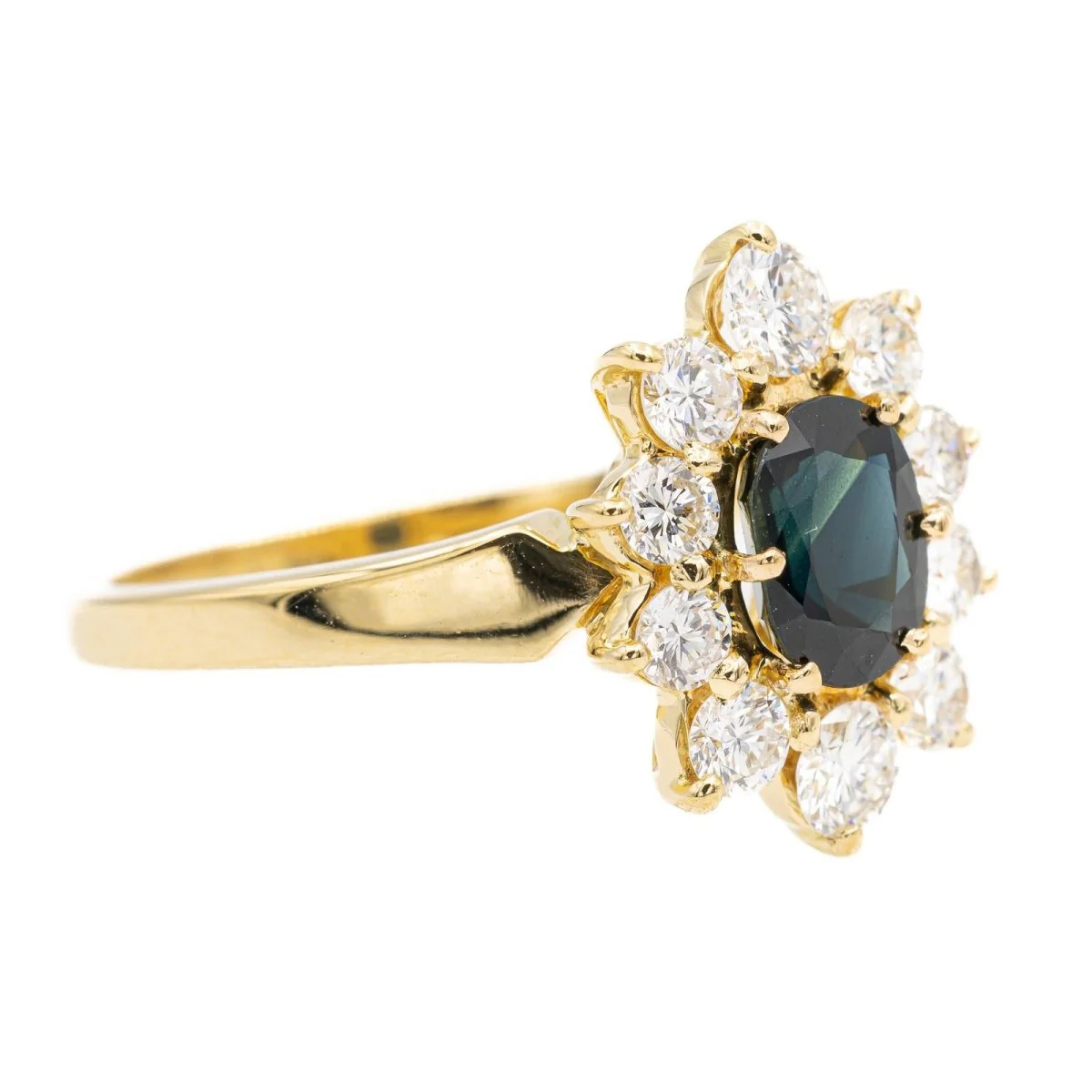 Bague Marguerite en or jaune et saphir - Image 7