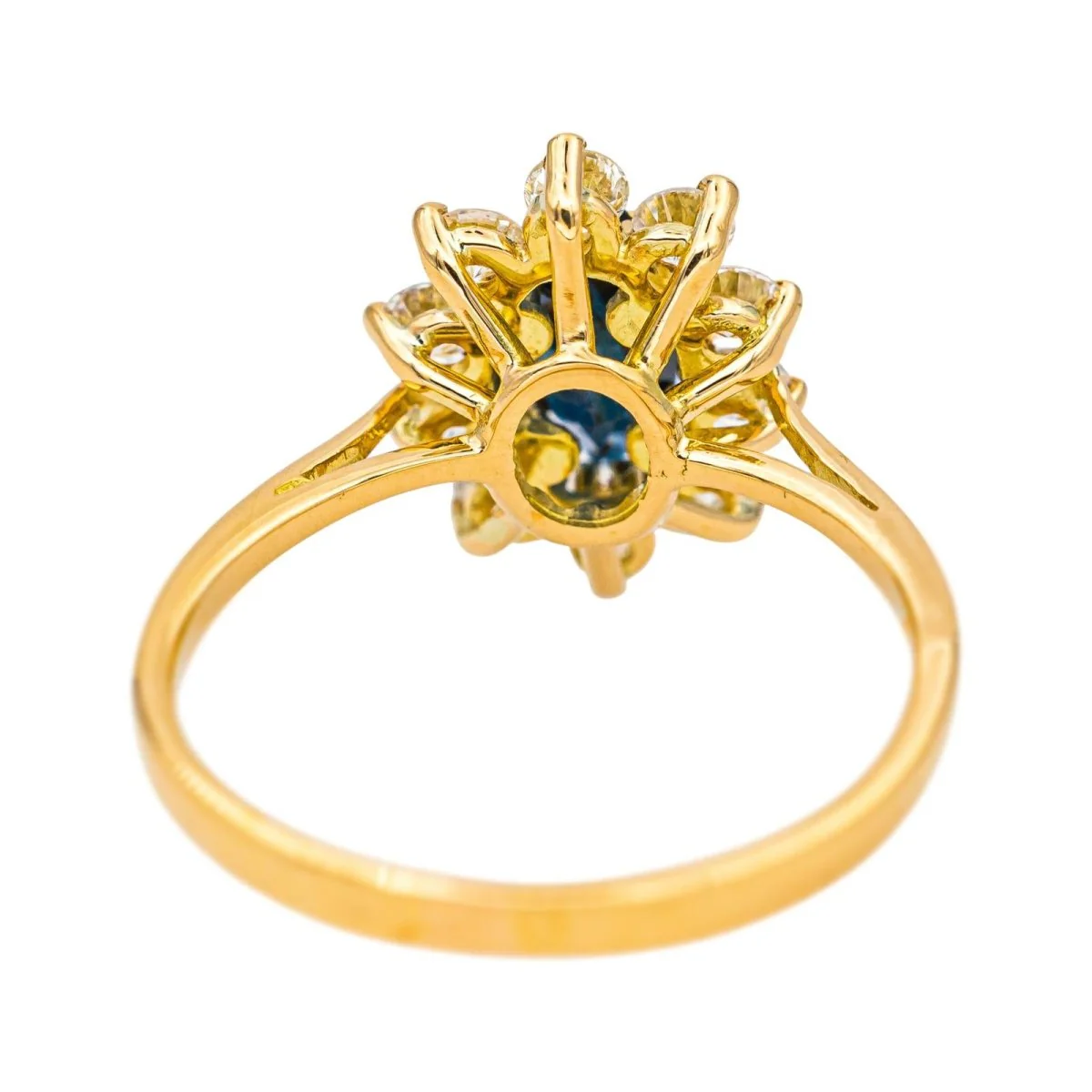 Bague Marguerite en or jaune, saphir et diamants - Image 5