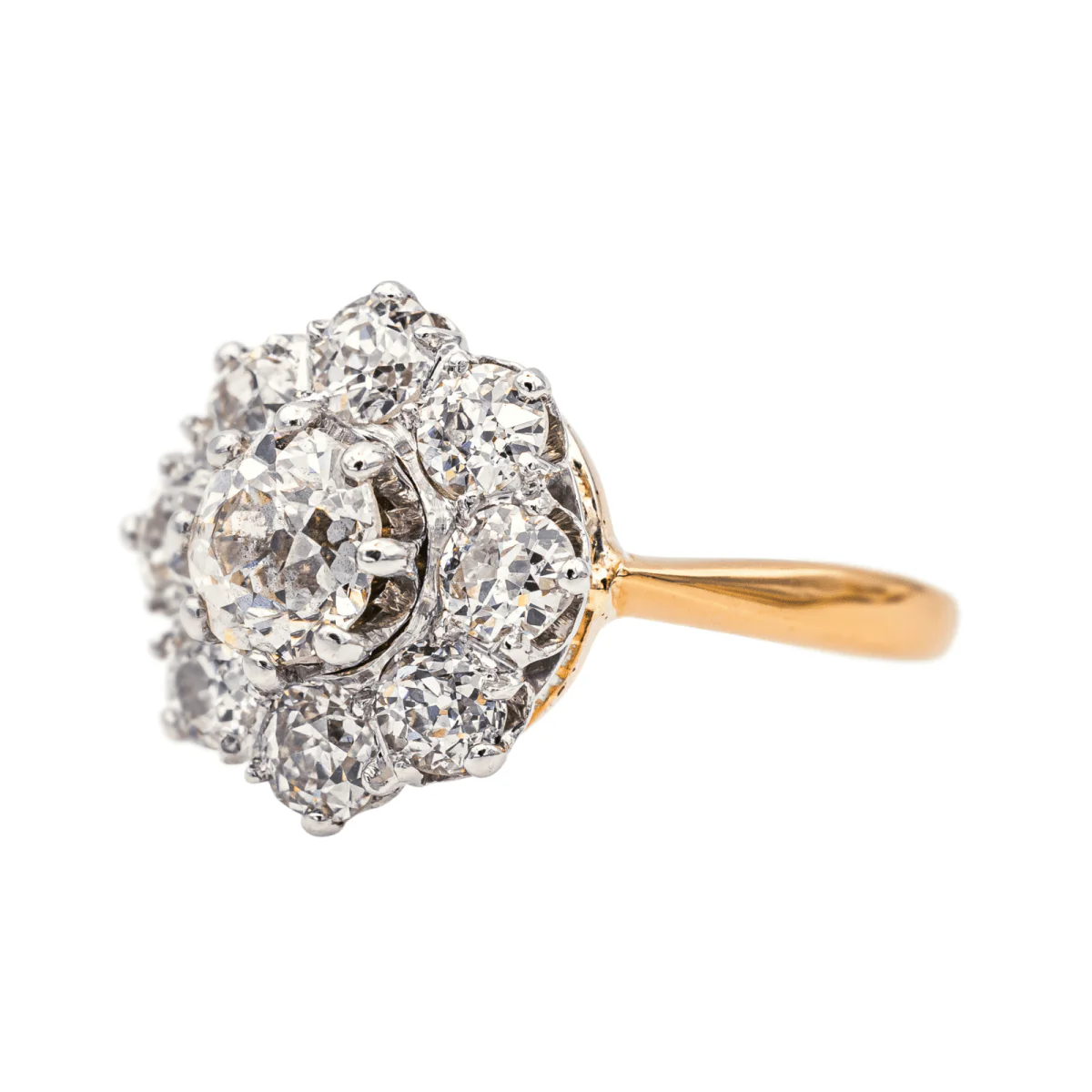 Bague Marguerite en or rose, platine et diamants - Image 3