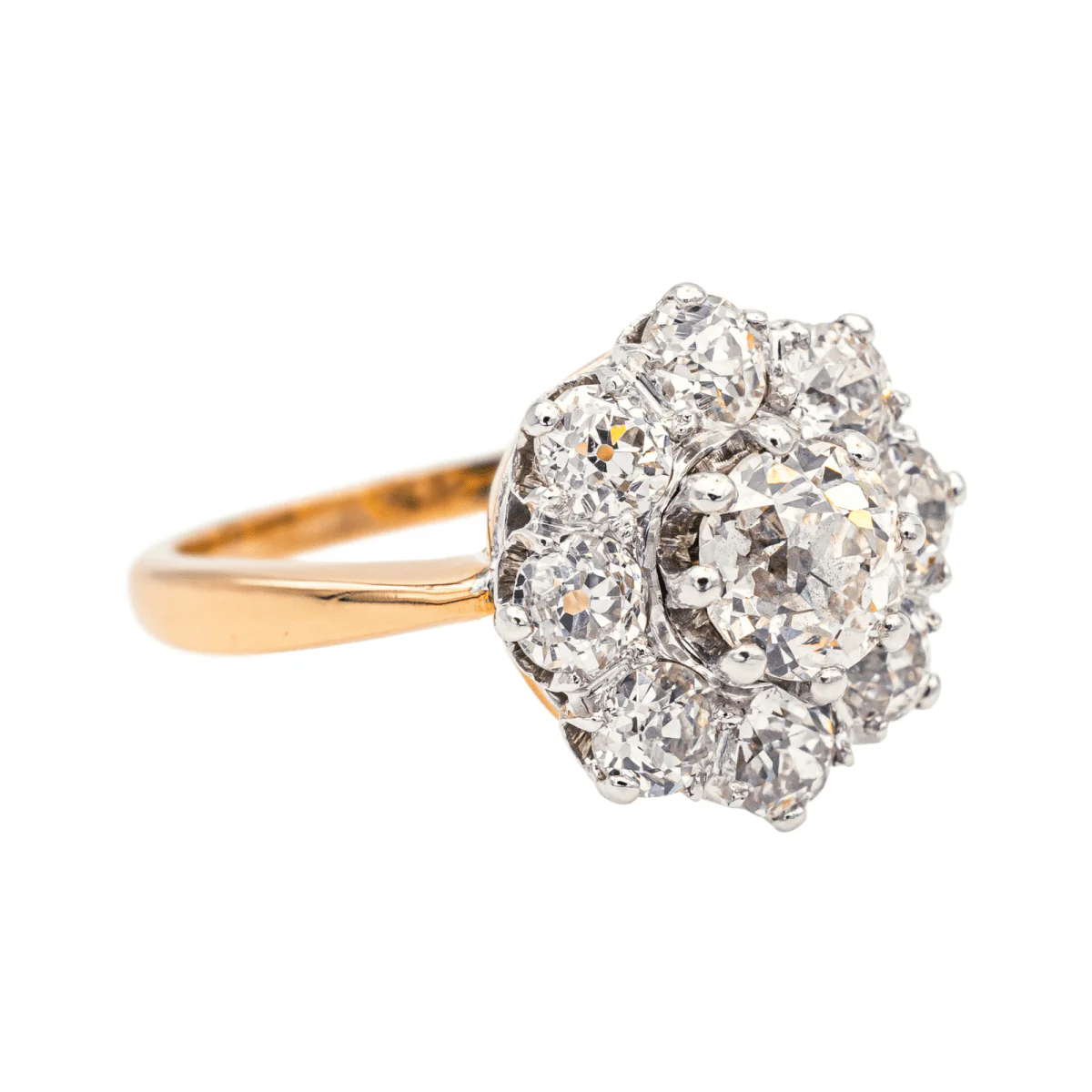 Bague Marguerite en or rose, platine et diamants - Image 6