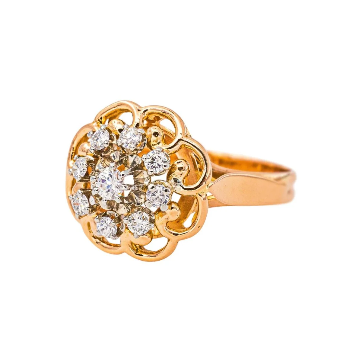 Bague Marguerite en or blanc, or rose et diamants - Image 3