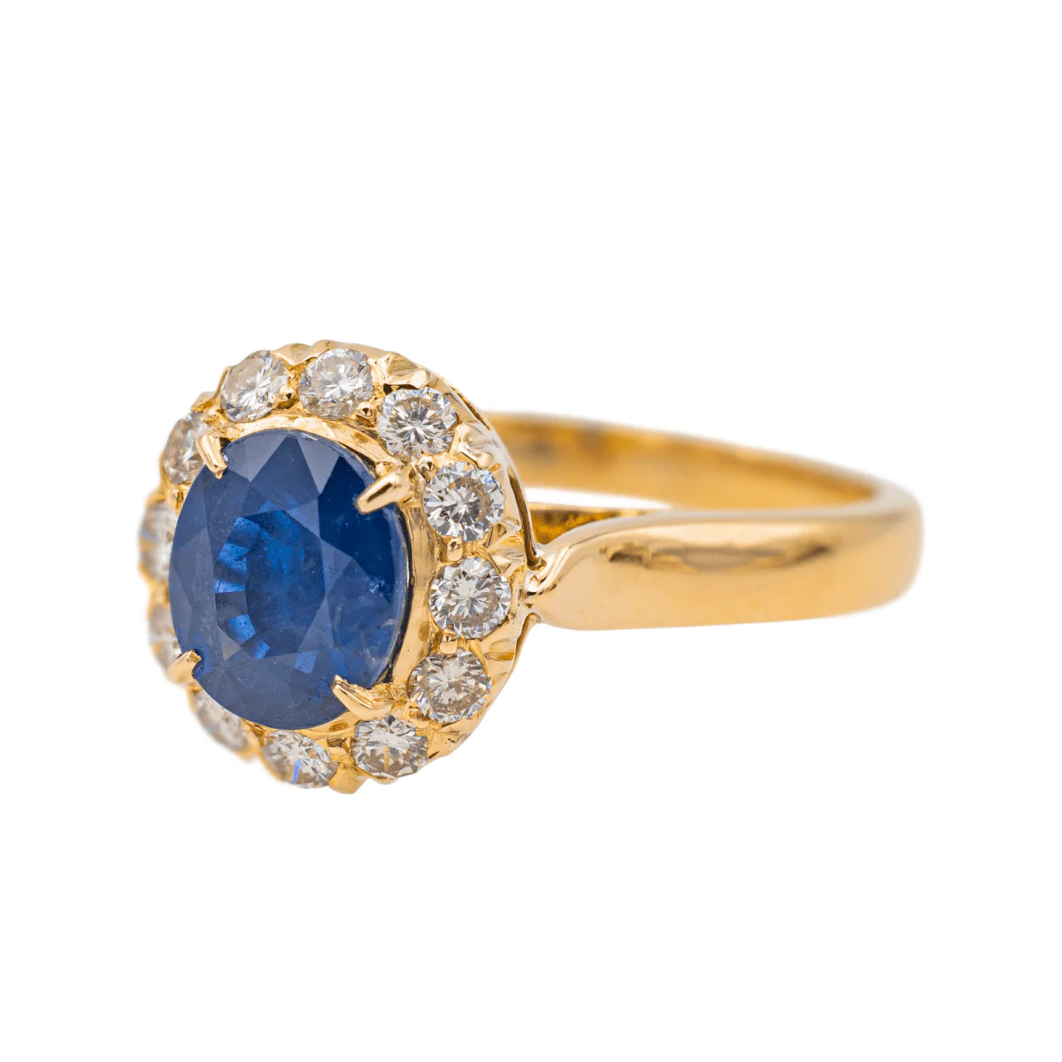 Bague Marguerite en or, saphir et diamants - Image 3