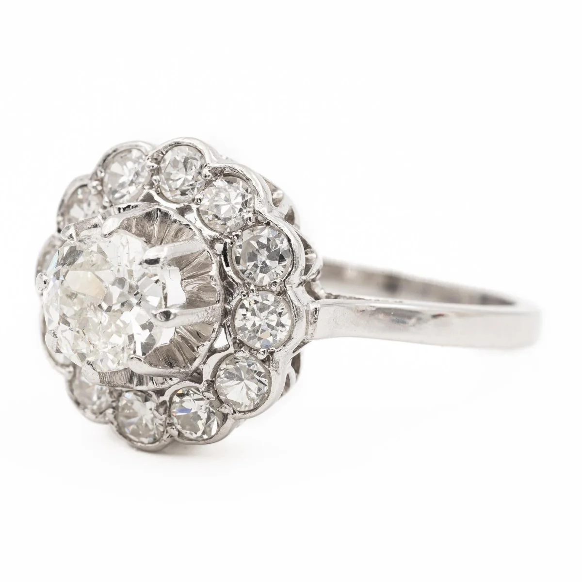Bague Marguerite Platine Diamant - Image 3