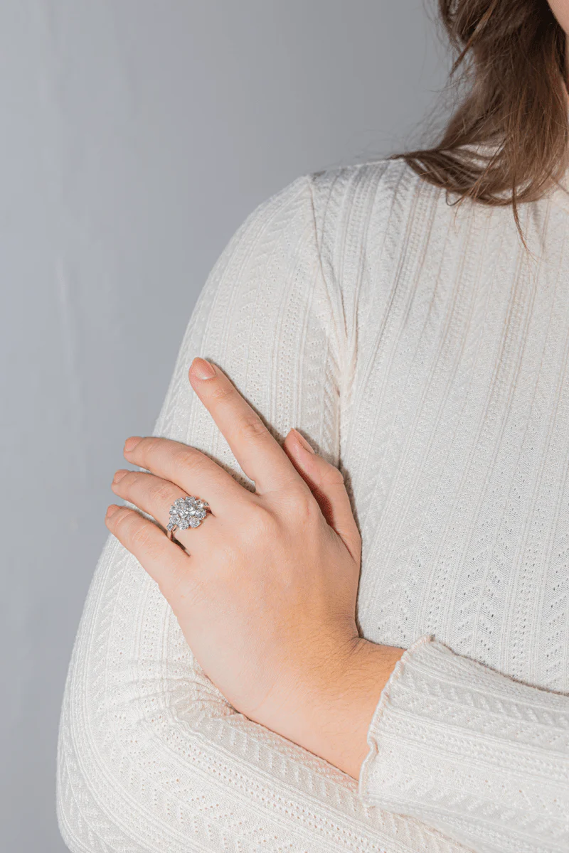Bague Marguerite Platine Diamant - Image 2