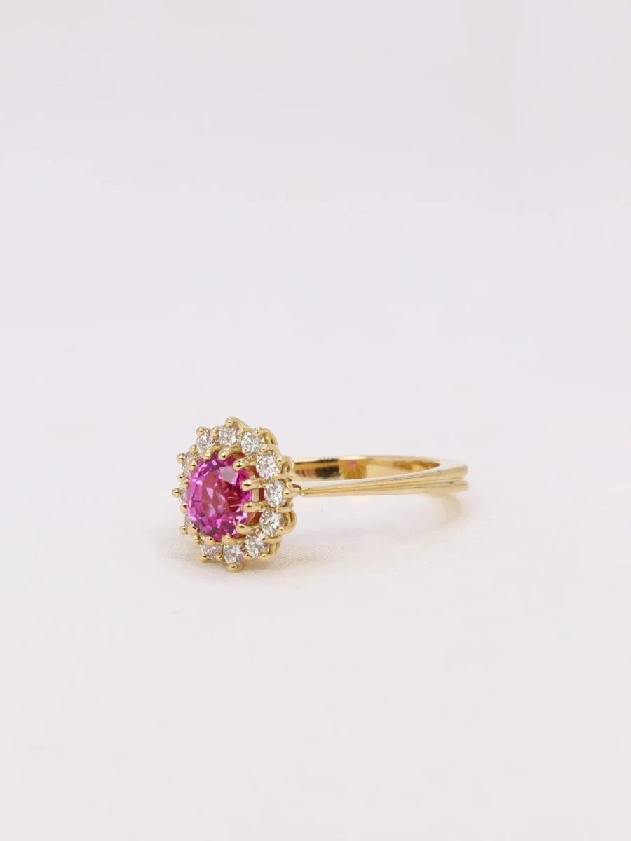 Bague marguerite saphir rose 1,3 ct - Image 3
