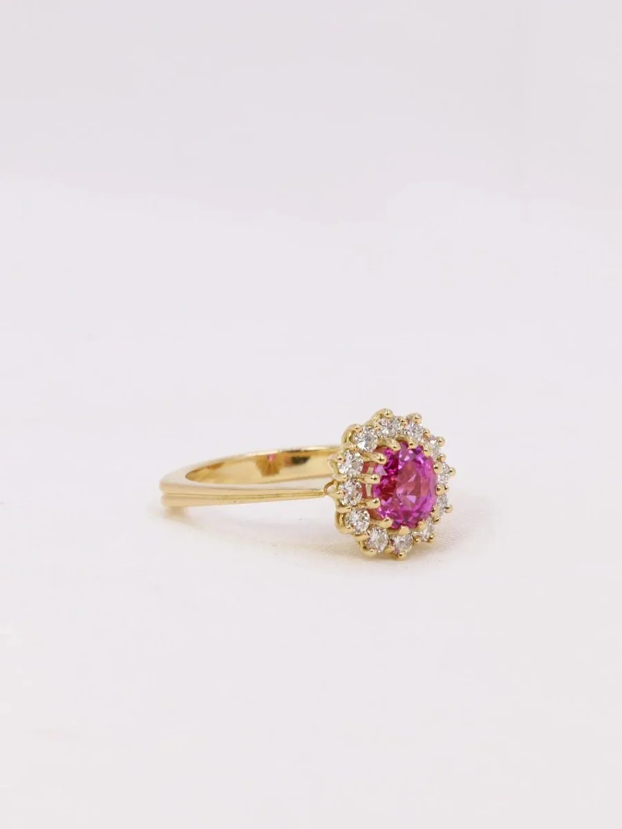 Bague marguerite saphir rose 1,3 ct - Image 7