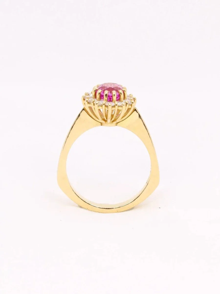 Bague marguerite saphir rose 1,3 ct - Image 8