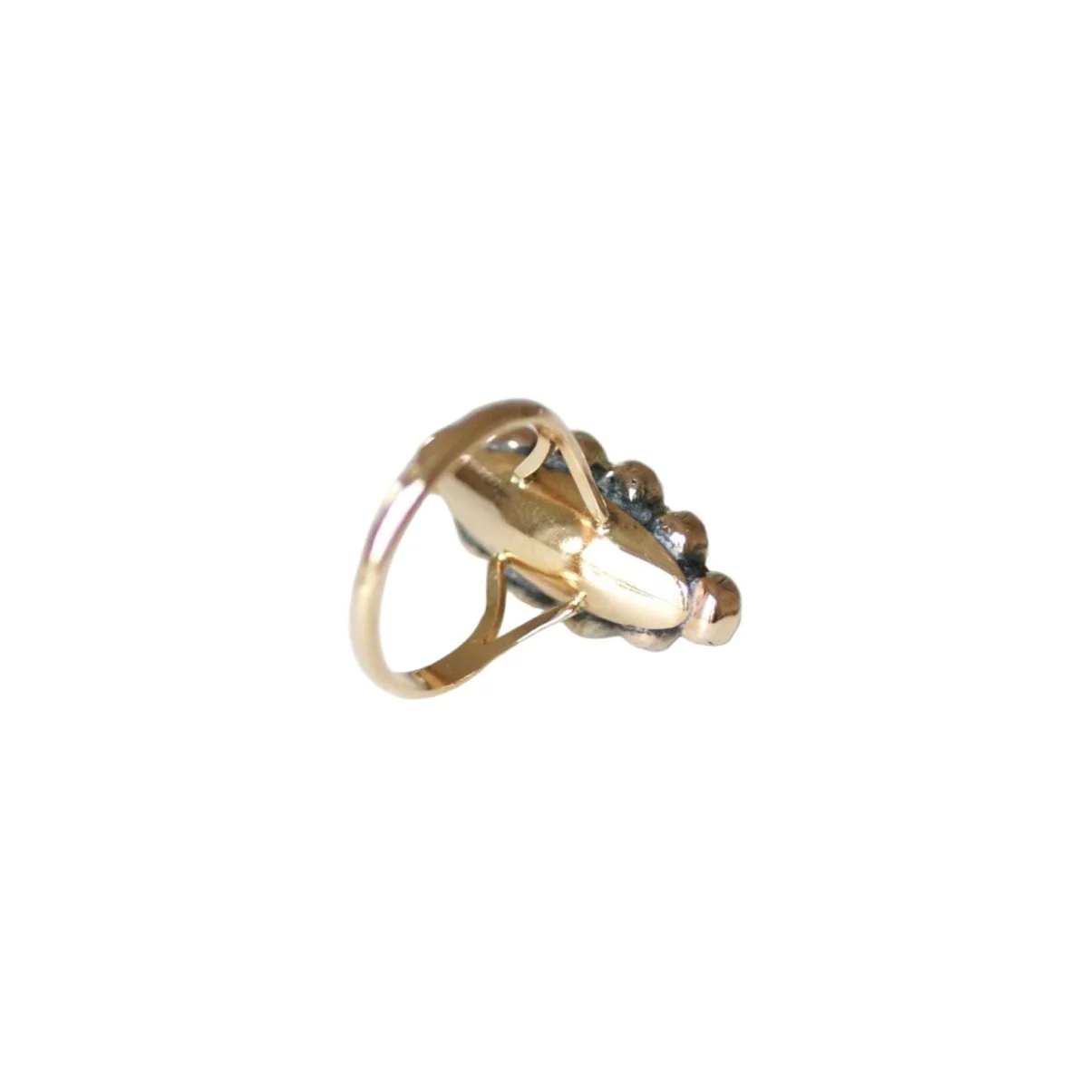 Bague Marquise en or rose et grenats - Image 4