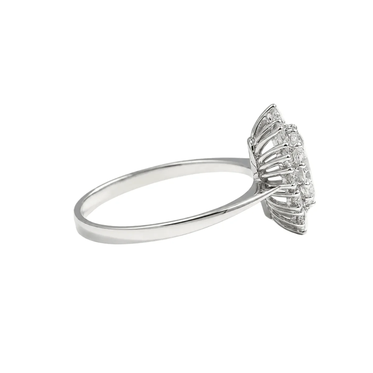 Bague Marquise en or blanc et diamants - Image 5