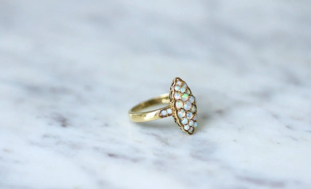Bague marquise opales sur or - Image 5