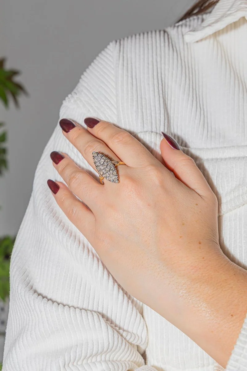 Bague Marquise Or blanc Diamant - Image 2