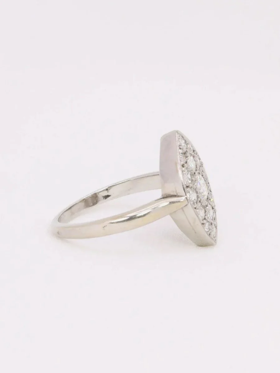 Bague vintage marquise or blanc diamants 1 ct - Image 7