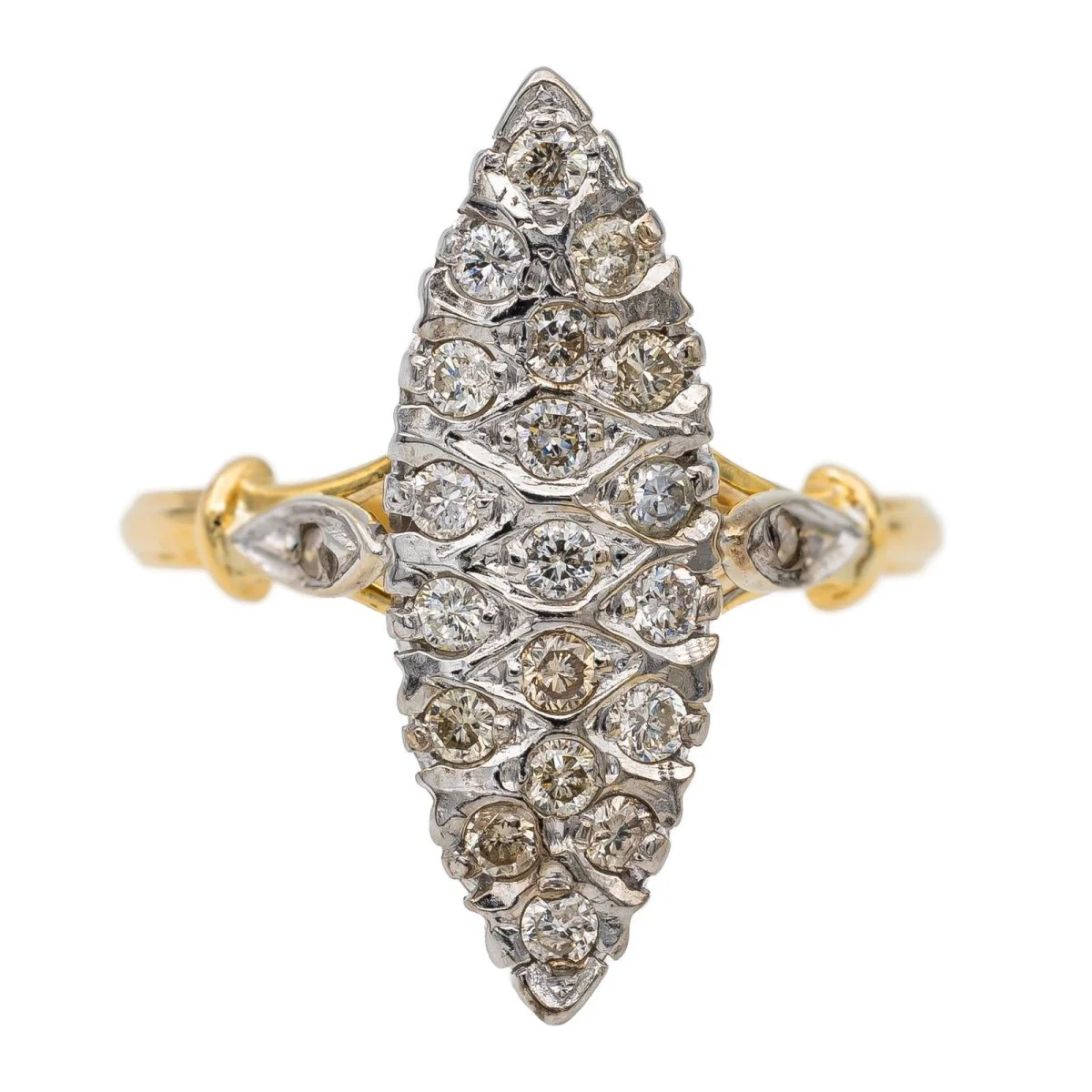 Bague Marquise Or jaune Diamant