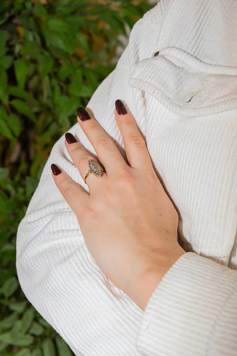Bague Marquise Or jaune Diamant - Image 2