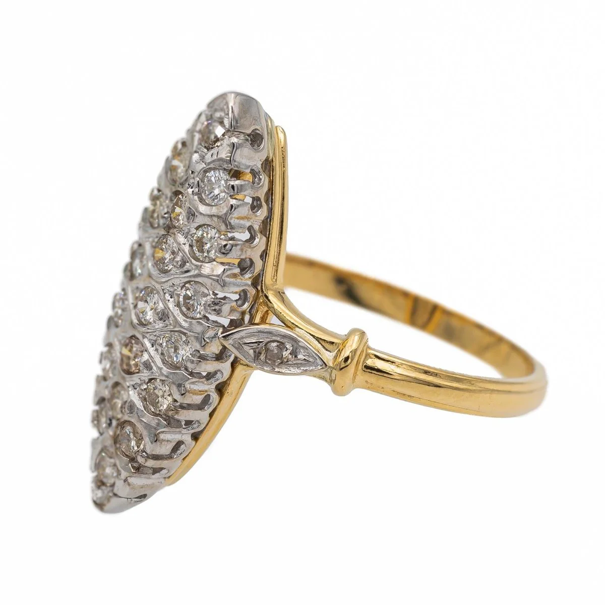 Bague Marquise Or jaune Diamant - Image 3