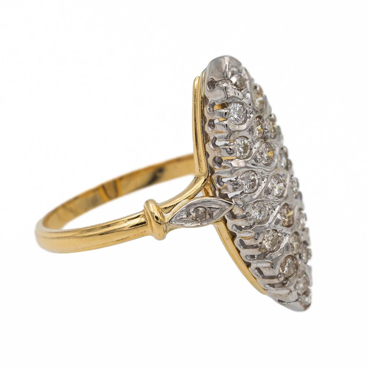 Bague Marquise Or jaune Diamant - Image 7