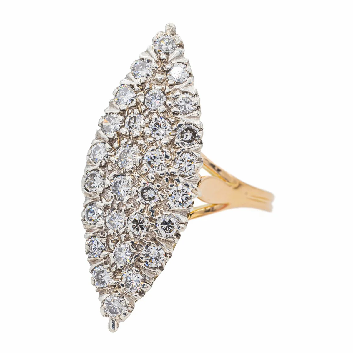 Bague Marquise Or jaune Diamant - Image 2