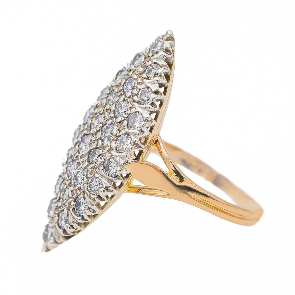 Bague Marquise Or jaune Diamant - Image 3