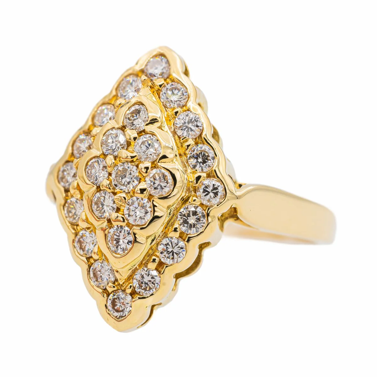 Bague Marquise en or jaune et diamant - Image 3