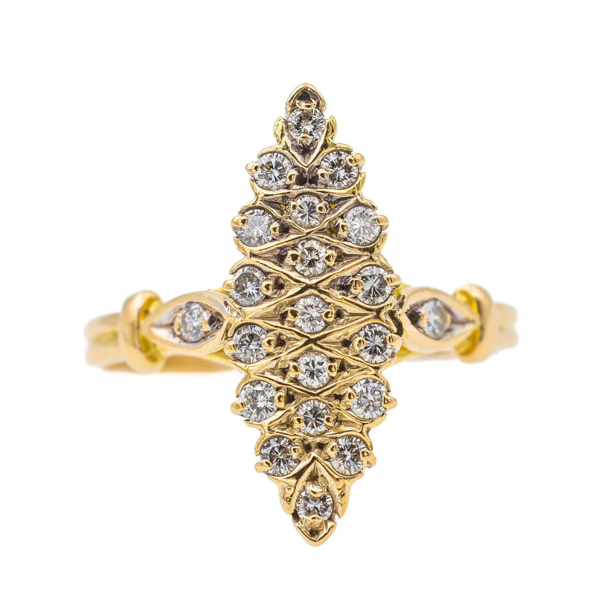Bague Marquise en or jaune et diamant