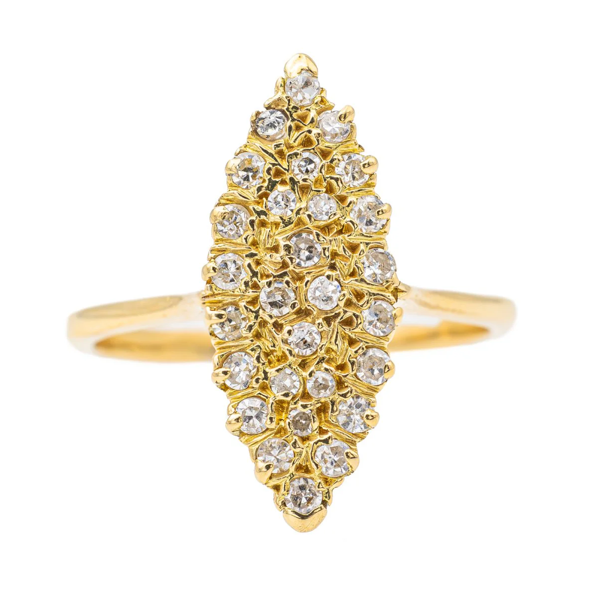 Bague Marquise en or jaune et diamant