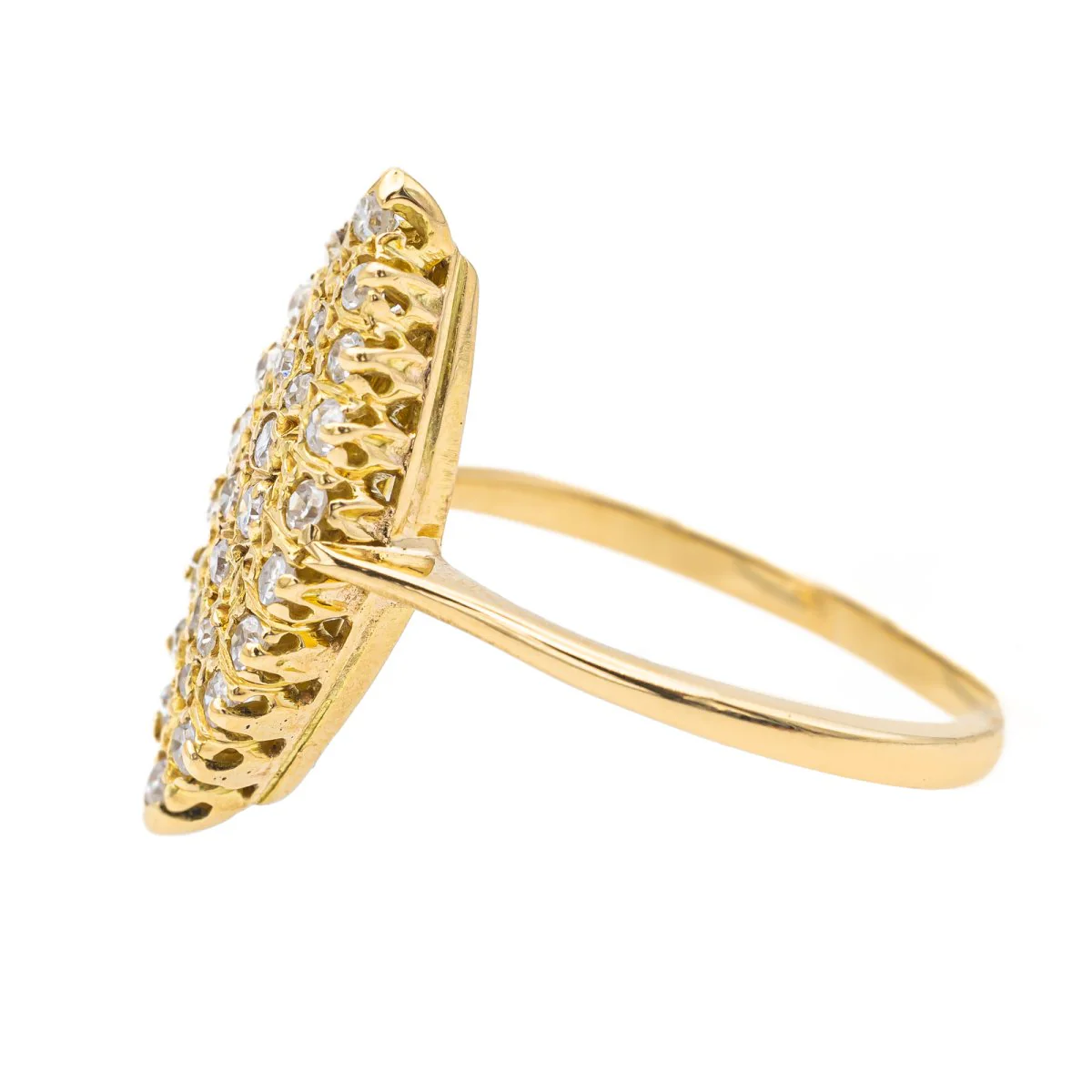 Bague Marquise en or jaune et diamant - Image 4