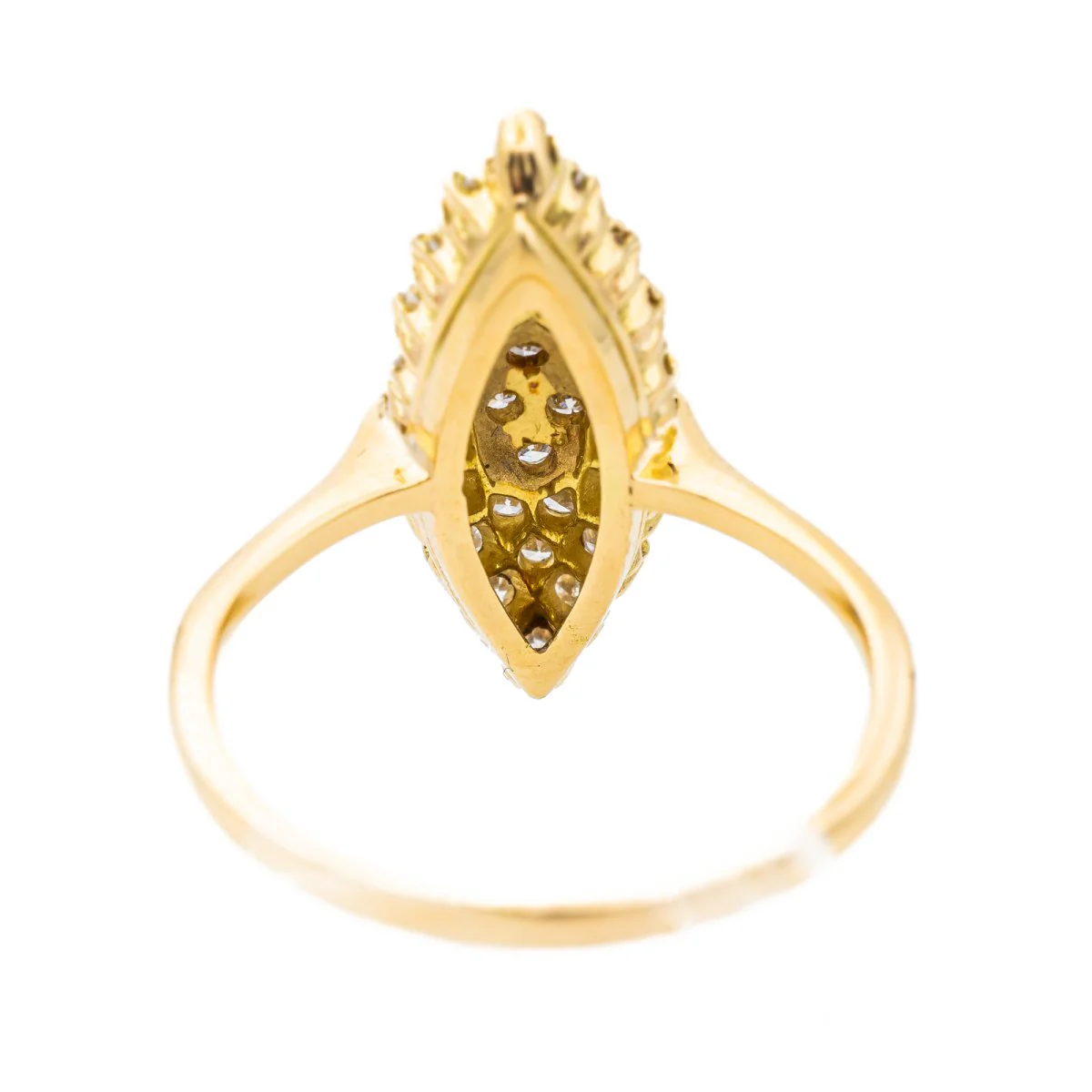 Bague Marquise en or jaune et diamant - Image 5