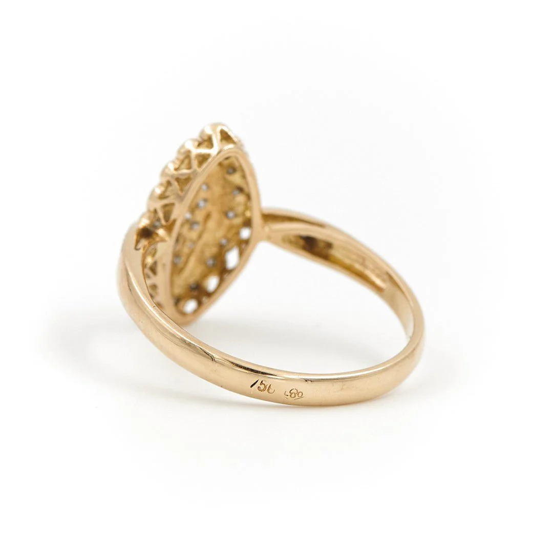 Bague Marquise Or jaune Diamant - Image 7