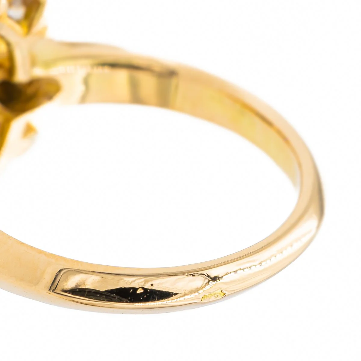 Bague Marquise en or jaune et saphir - Image 6