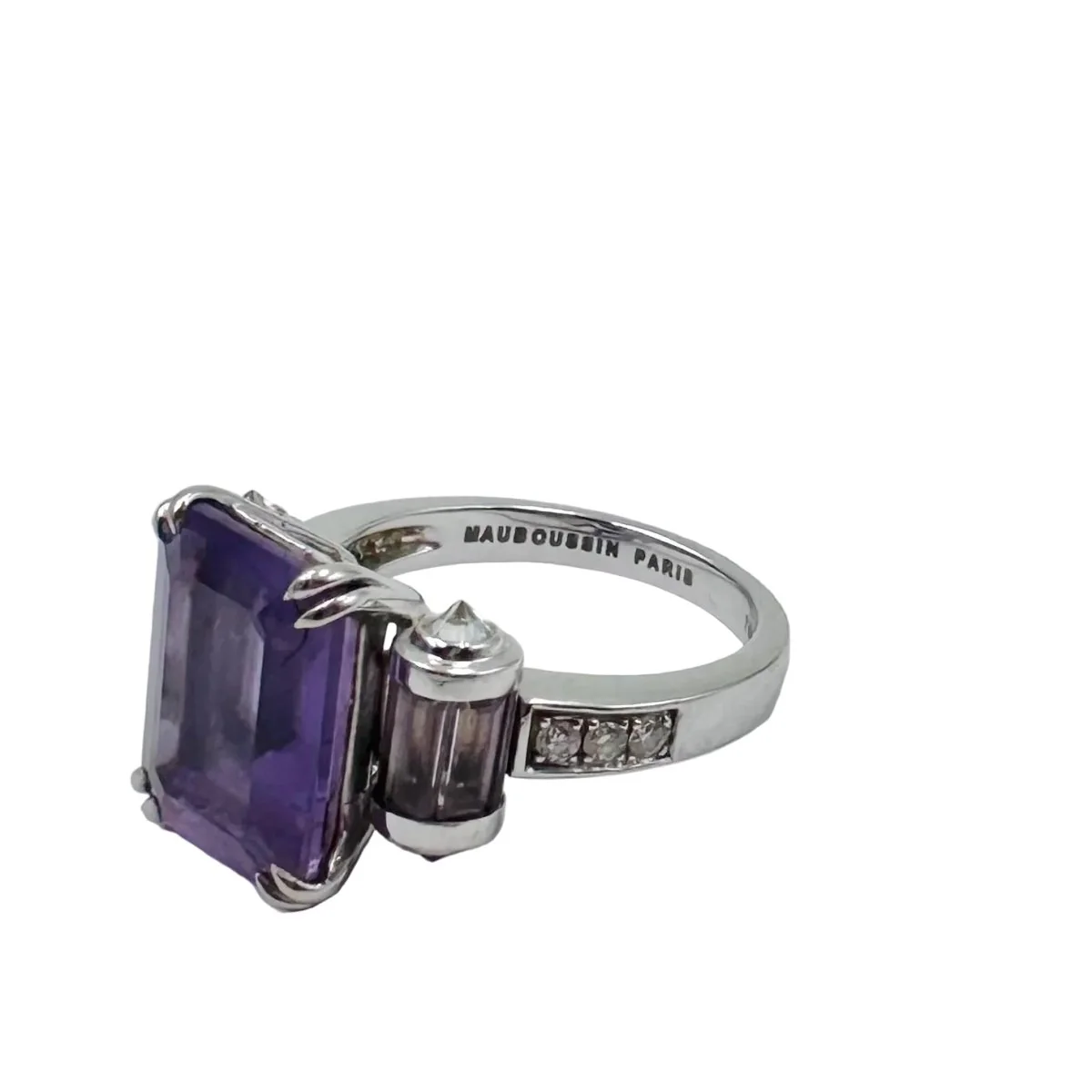 Bague MAUBOUSSIN "Couleur Baiser" en or blanc, améthystes et diamants - Image 10