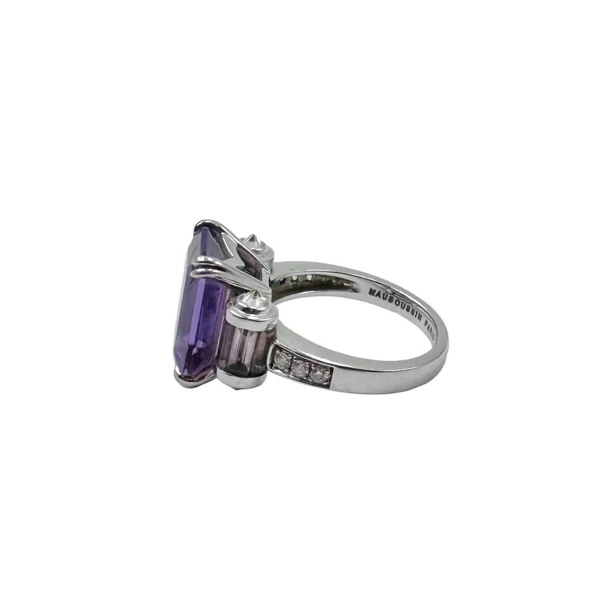 Bague MAUBOUSSIN "Couleur Baiser" en or blanc, améthystes et diamants - Image 8