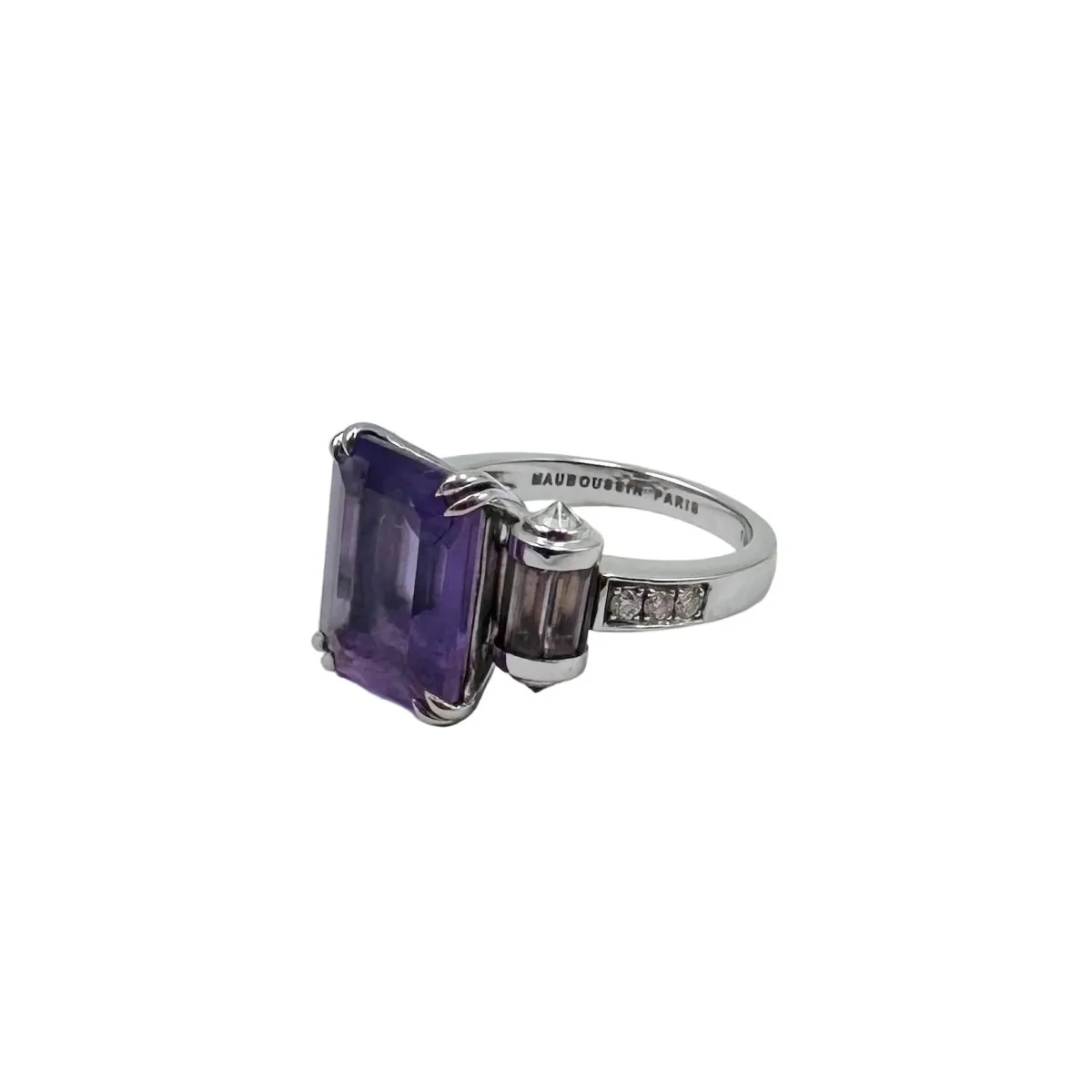 Bague MAUBOUSSIN "Couleur Baiser" en or blanc, améthystes et diamants - Image 9