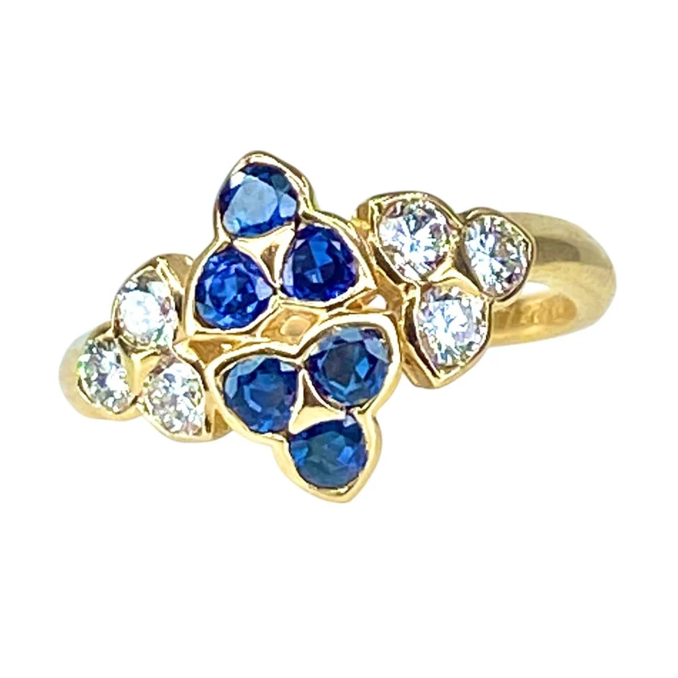 Bague MAUBOUSSIN en or jaune, saphirs et diamants
