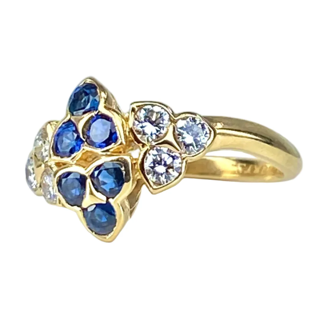 Bague MAUBOUSSIN en or jaune, saphirs et diamants - Image 3