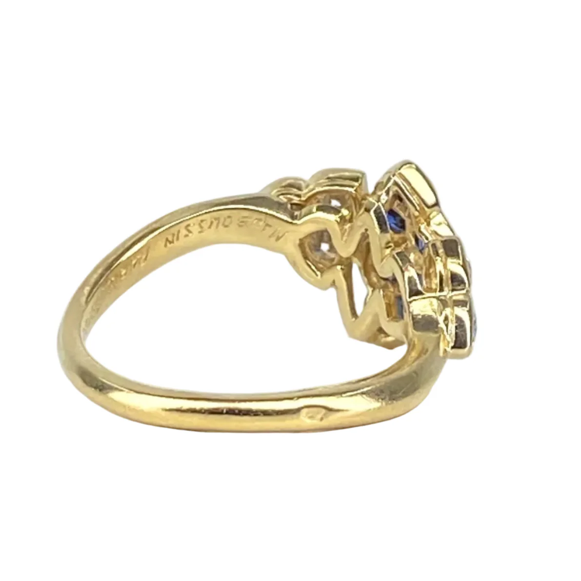 Bague MAUBOUSSIN en or jaune, saphirs et diamants - Image 4