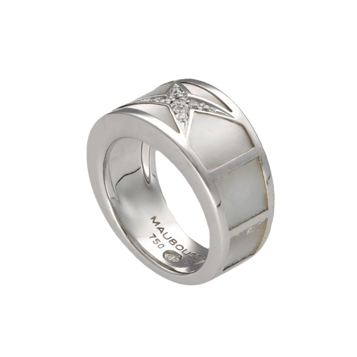 Bague MAUBOUSSIN "Étoile Beauté" en or gris, nacre et diamants - Image 5