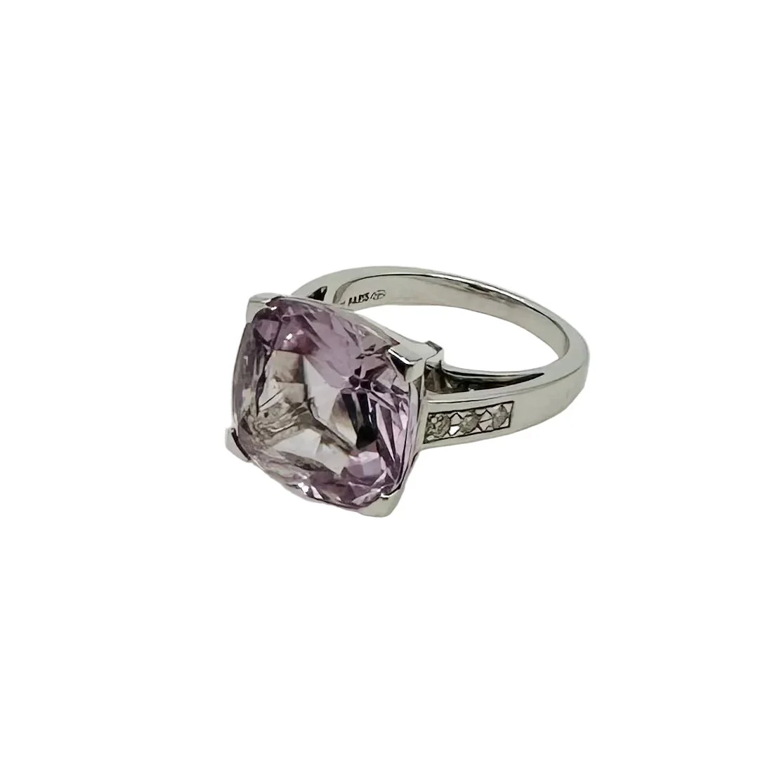 Bague MAUBOUSSIN "Gueule d'amour" en or blanc, améthyste et diamants - Image 3