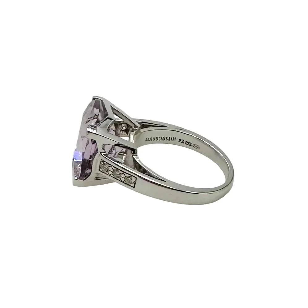 Bague MAUBOUSSIN "Gueule d'amour" en or blanc, améthyste et diamants - Image 6