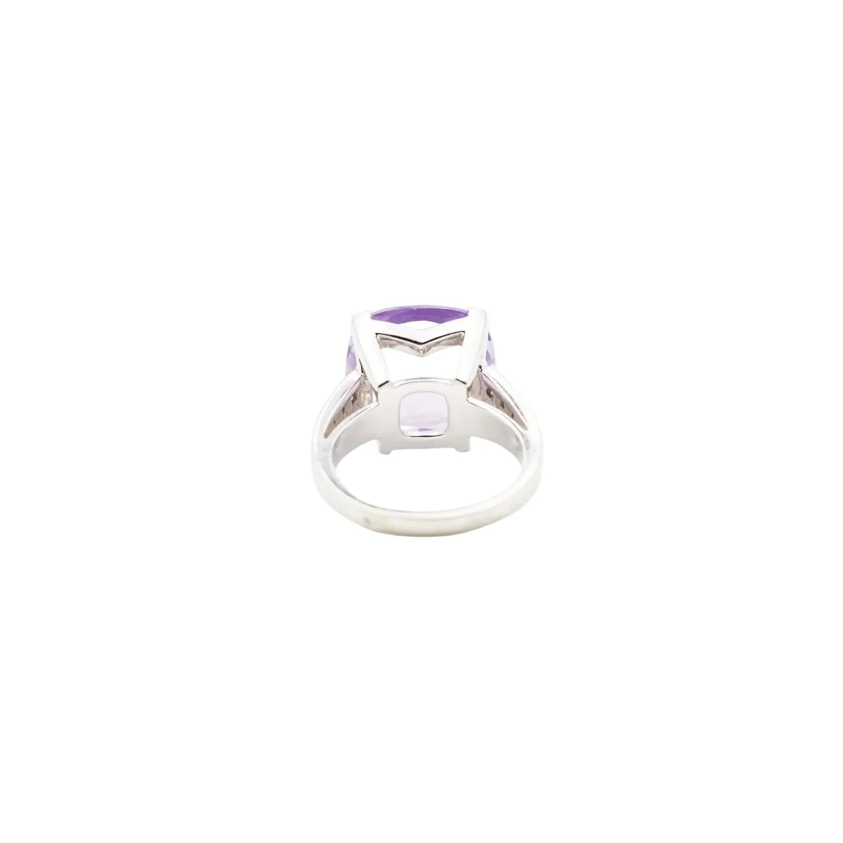 Bague Solitaire MAUBOUSSIN "Gueule d'amour" en or blanc, améthyste et diamants - Image 4